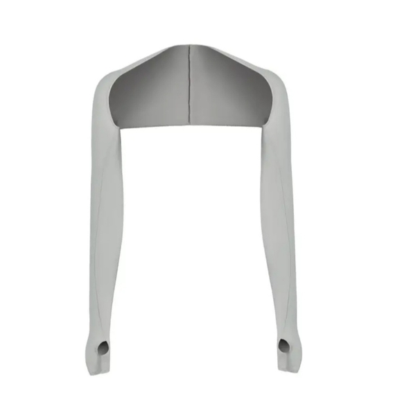 Grey Yoga top /Golf Shawl Sleeves Work out Sun Protect Top w Thumbholes hp 🔥🔥 - Picture 6 of 8